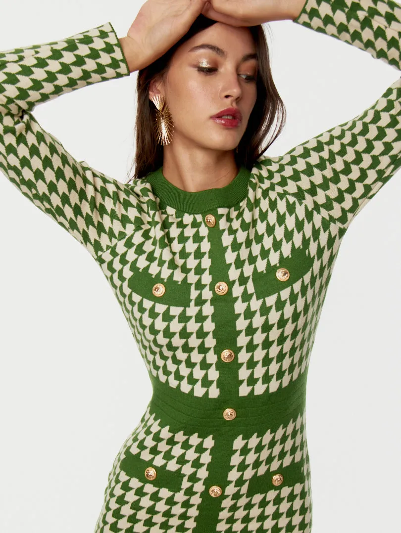 Robe tailleur en maille à imprimé graphique