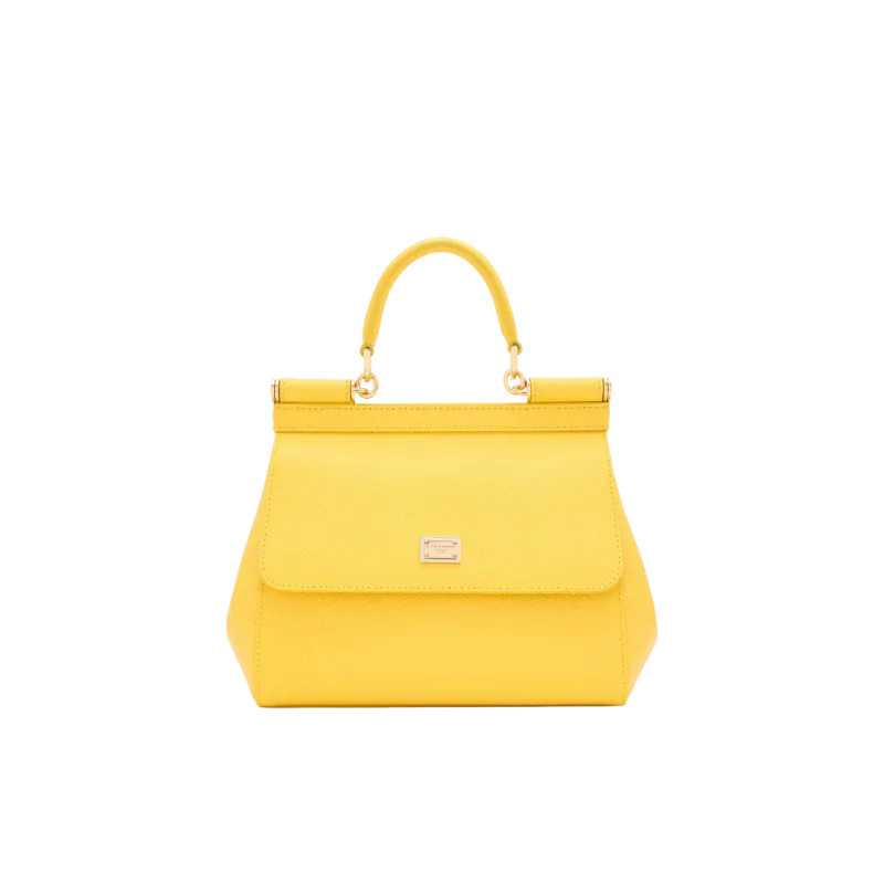 Sac Sicily moyen Cuir veau Dauphine jaune