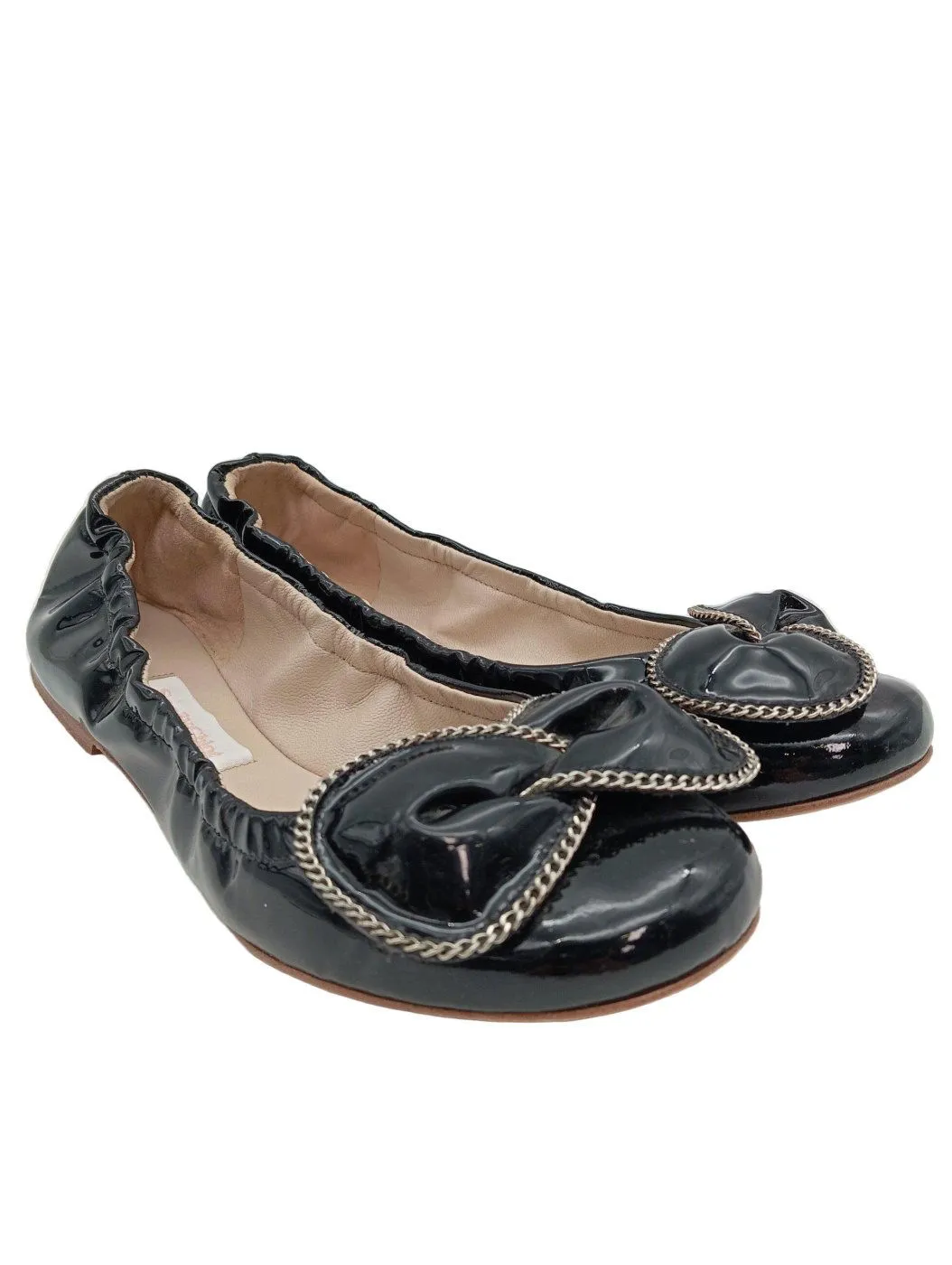 See by Chloé Ballerines en cuir verni noir style décontracté