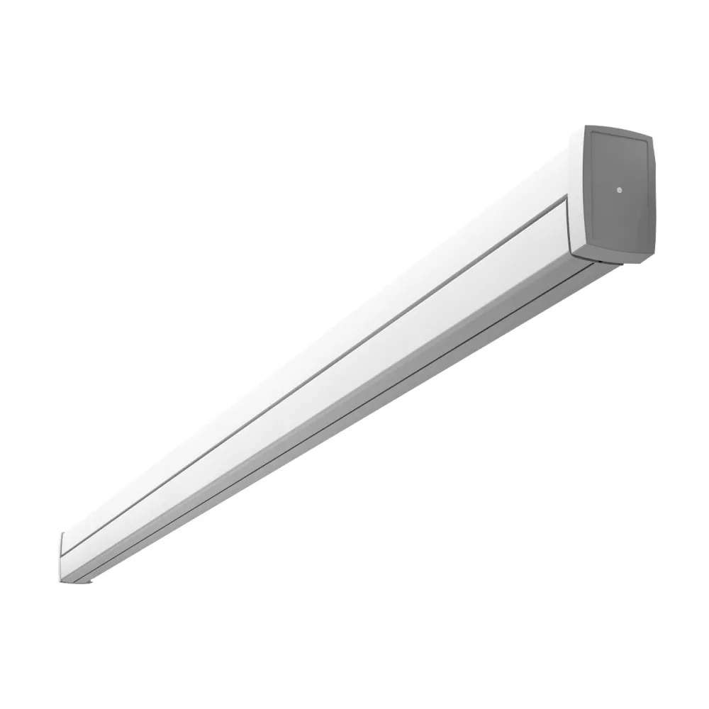 Store banne coffre intégral soa 4,10x3,50 m (motorisé secours à télécommande + led - blanc satiné ral9010 - taupe)