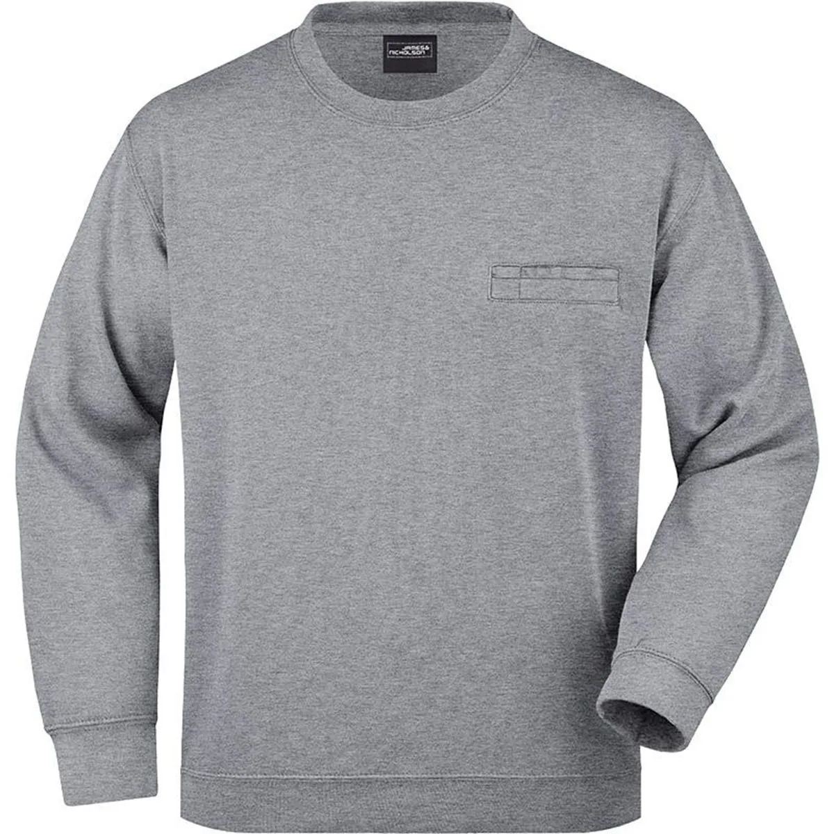 Sweat avec poche poitrine - Homme - JN924 - gris chiné 