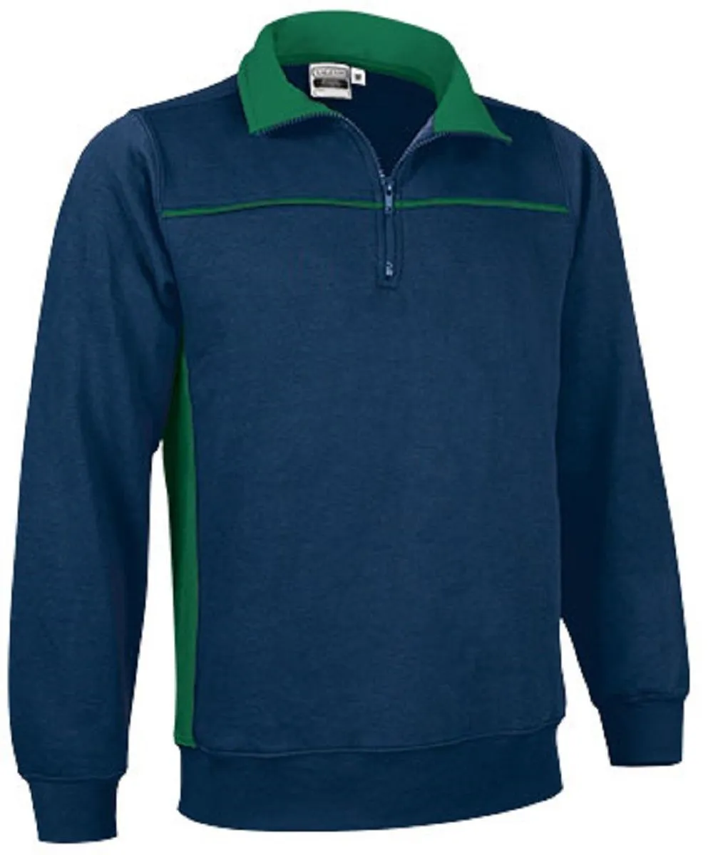Sweat bicolore - Homme - réf THUNDER - bleu marine et vert kelly 