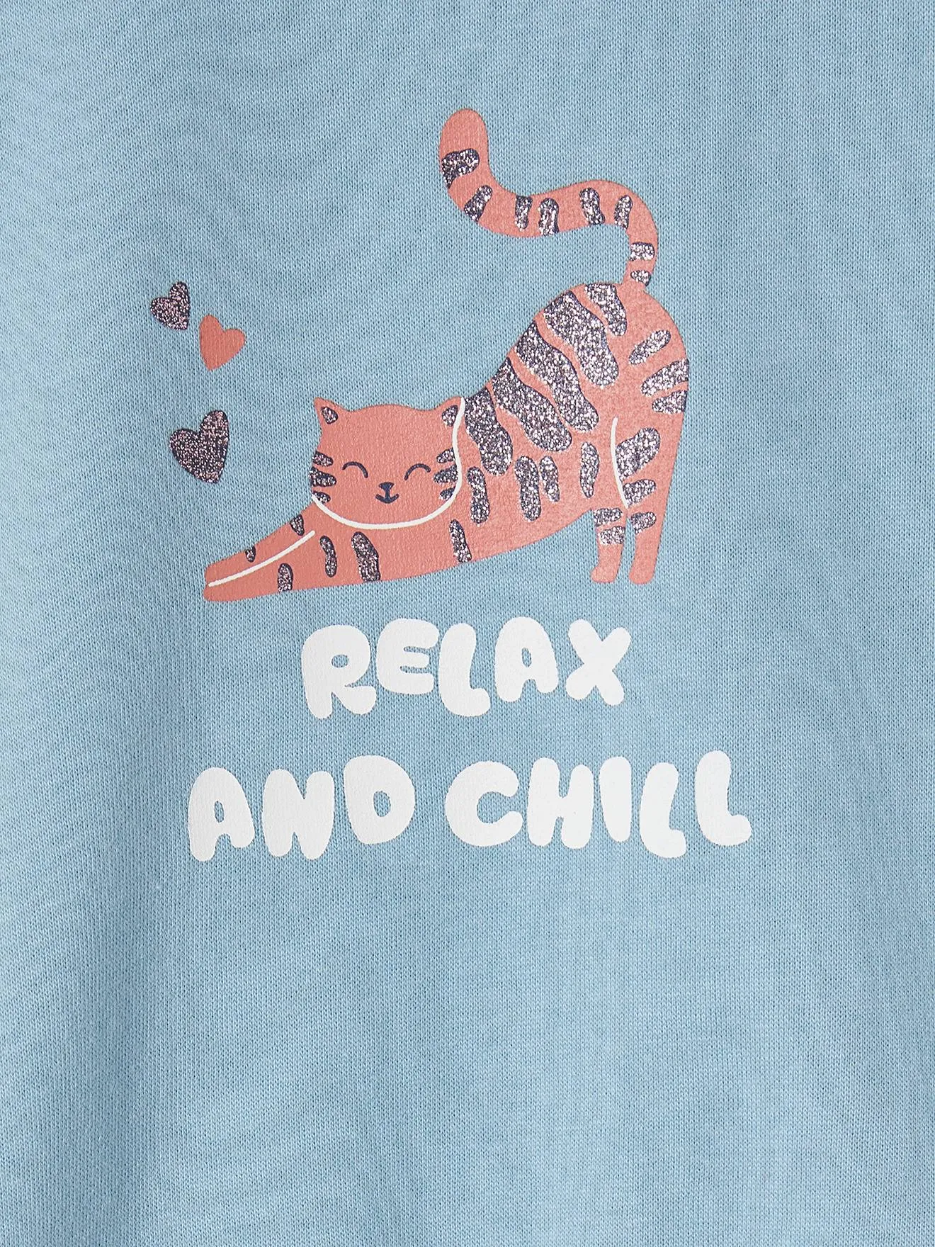 Sweat motif animal détails fantaisie fille bleu ciel - Vertbaudet