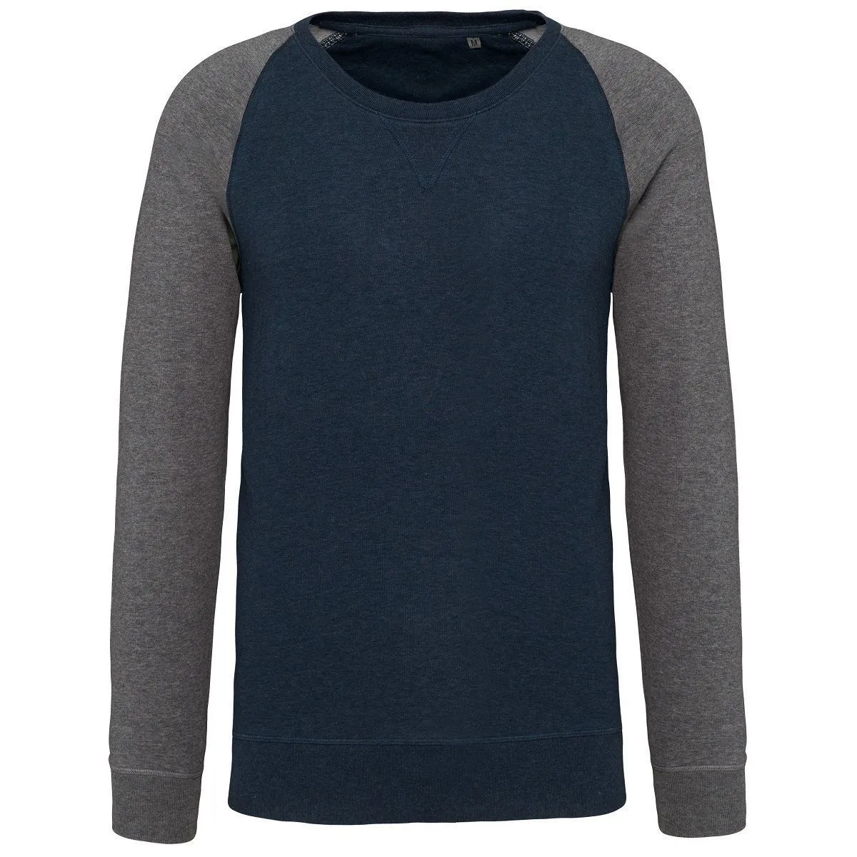 Sweat shirt coton bio - Homme - K491 - bleu marine et gris 