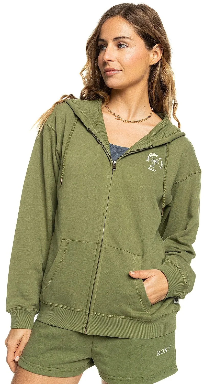 sweat-shirt Roxy Surf Stoked Zipped Terry Zip - GNG0/Loden Green - women´s