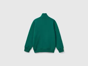 Sweat zippé en pur coton