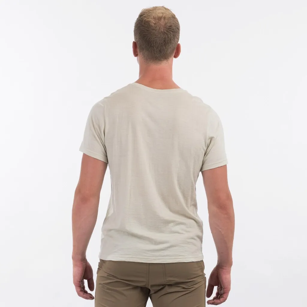 T-Shirt Bergans Homme Graphic Wool Chalk Sand Forest Brown