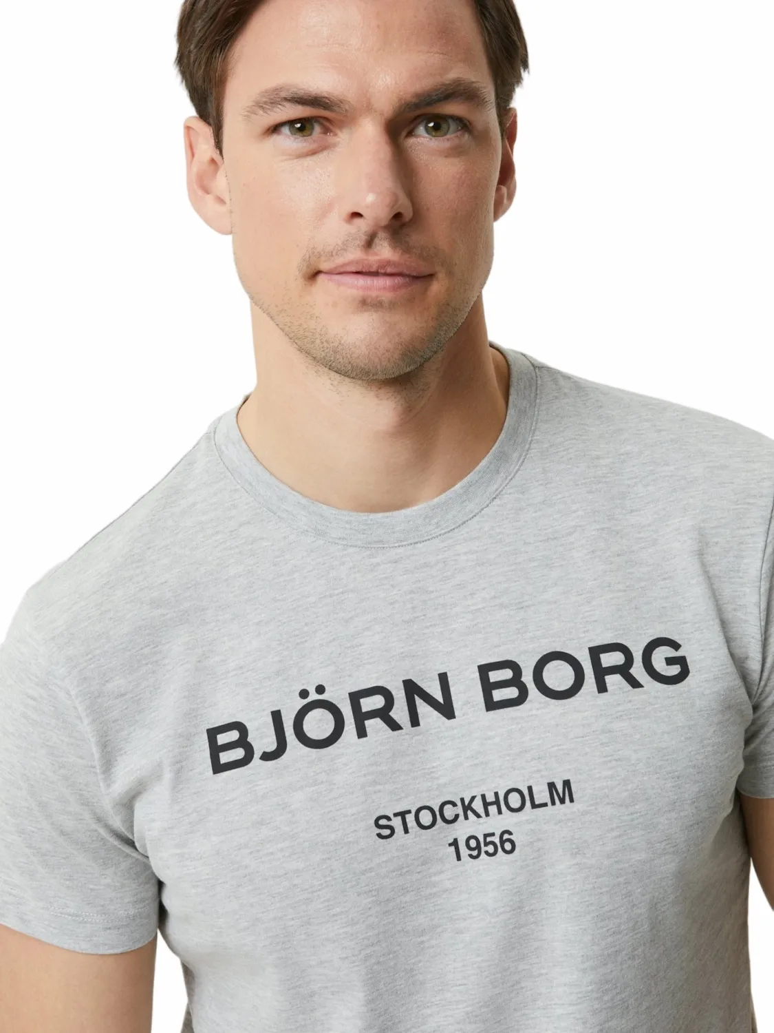 T-Shirt Björn Borg Homme Borg Logo T-shirt Light Grey Mélangé