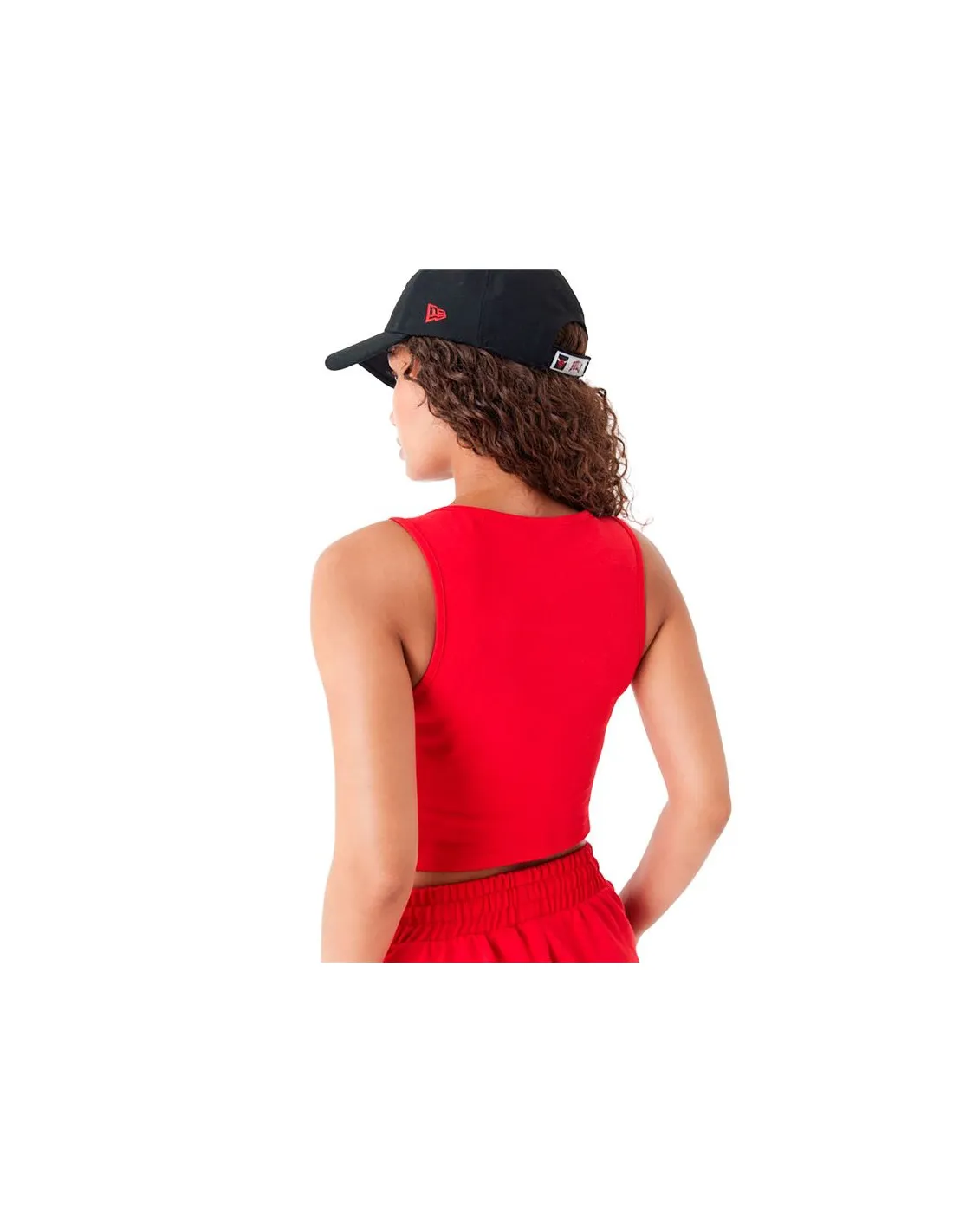 T-shirt New Era Crop Chicago Bulls NBA Team Logo Rouge