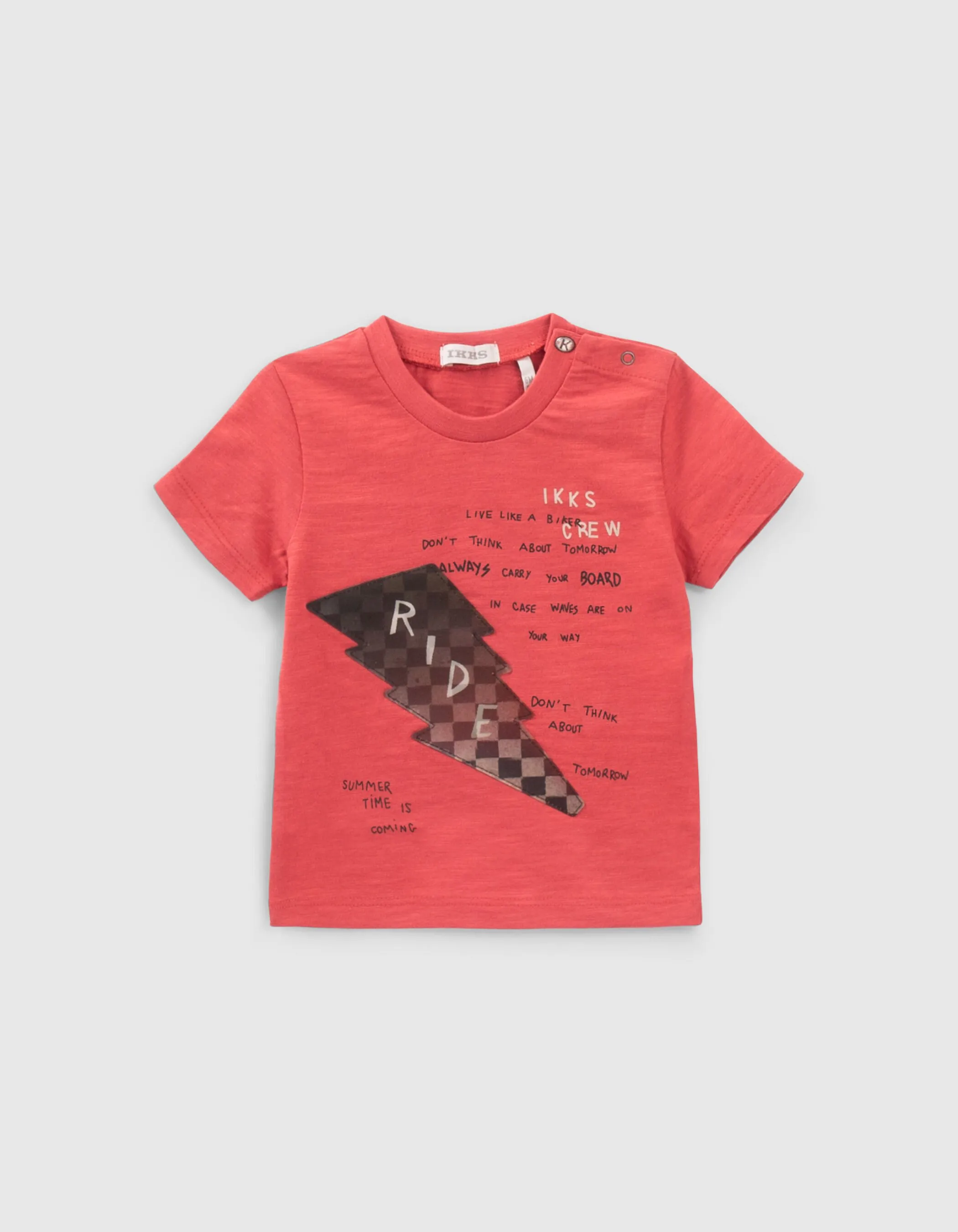 T-shirt rouge visuel éclair 3D bébé garçon
