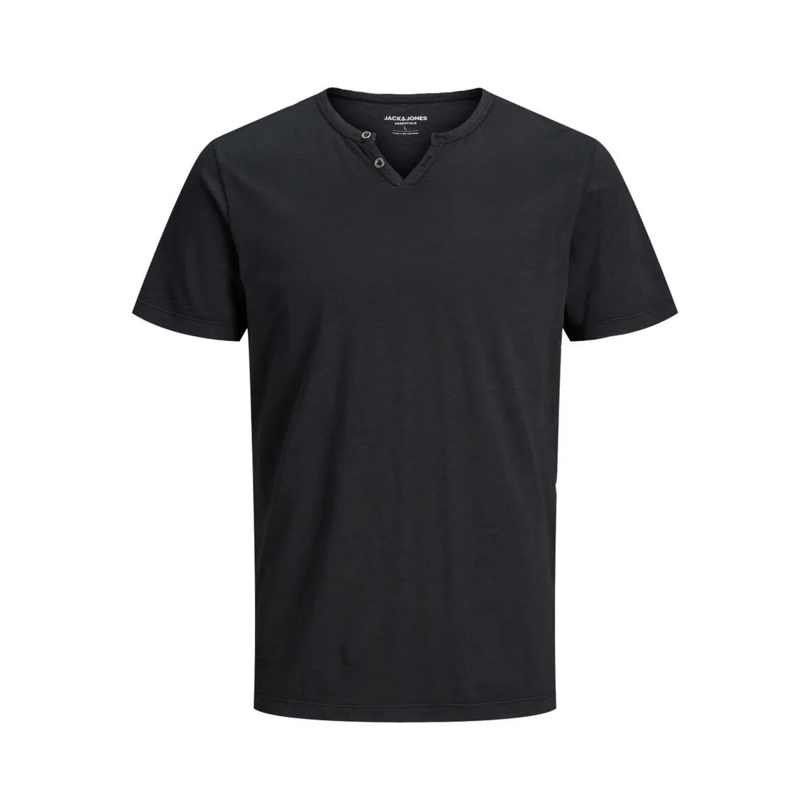 T-shirt Standard Fit Col fendu Manches courtes Noir en coton | 3 Suisses