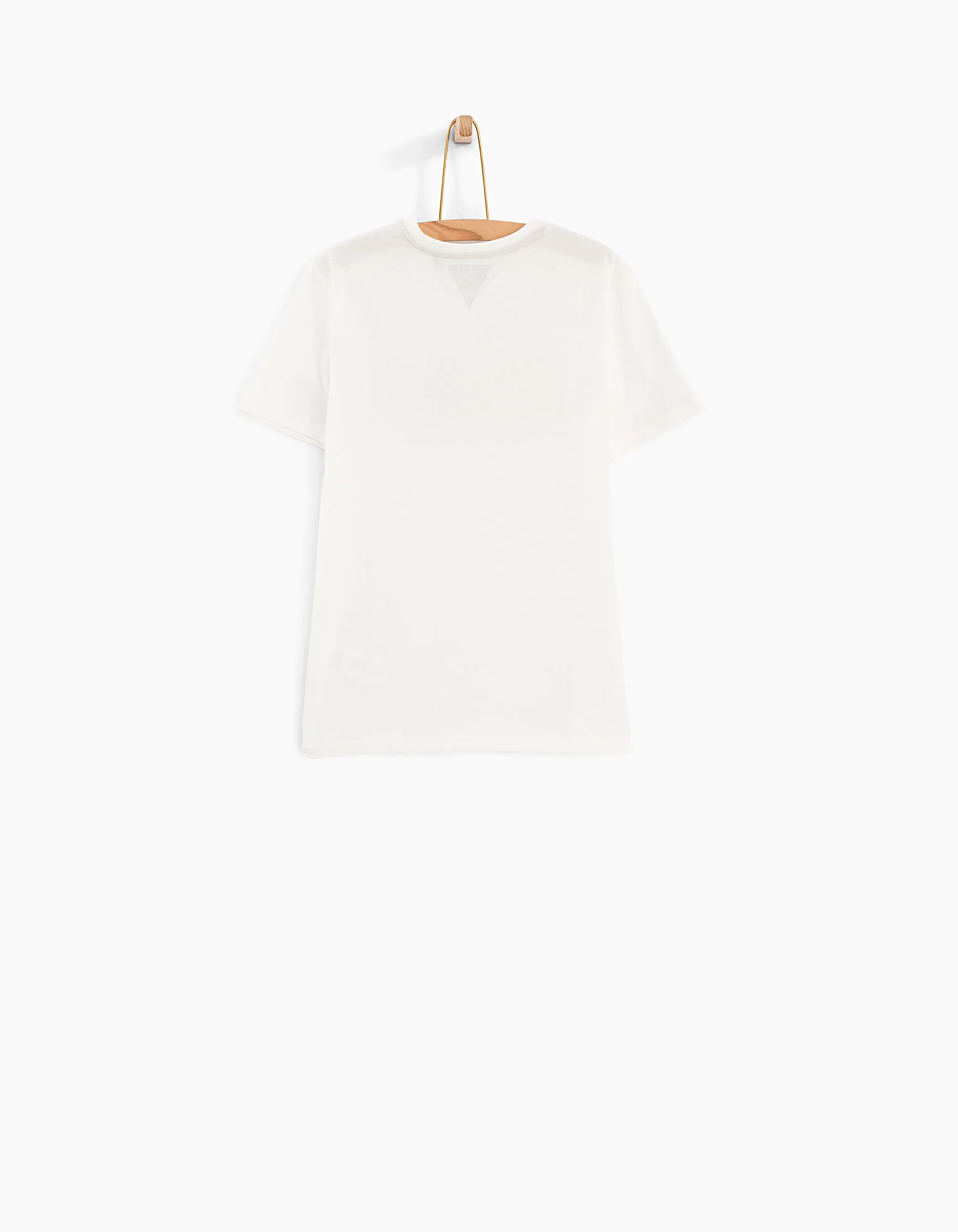 Tee-shirt blanc cassé WAY velours rouge garçon