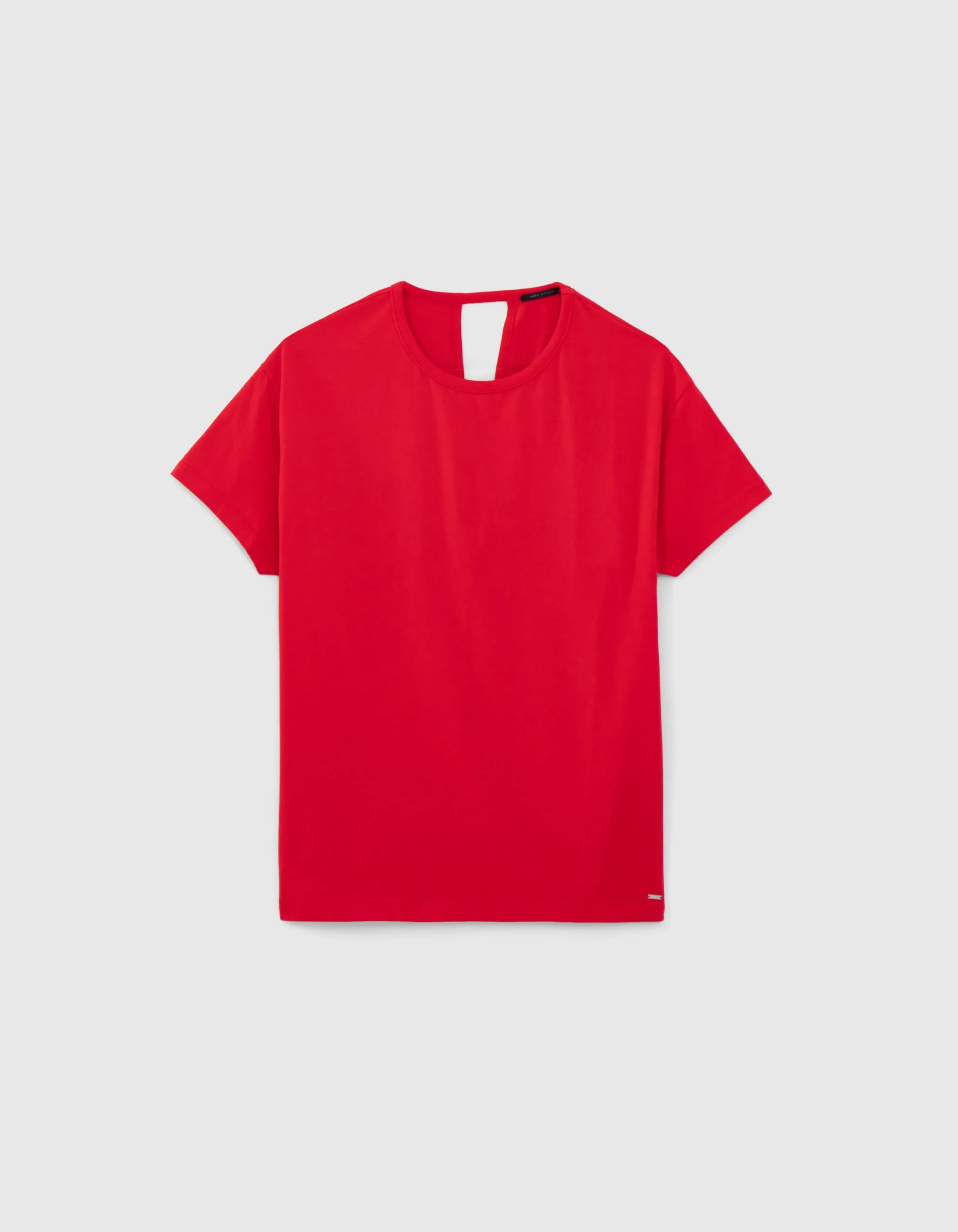 Tee-shirt femme rouge noué en coton bio