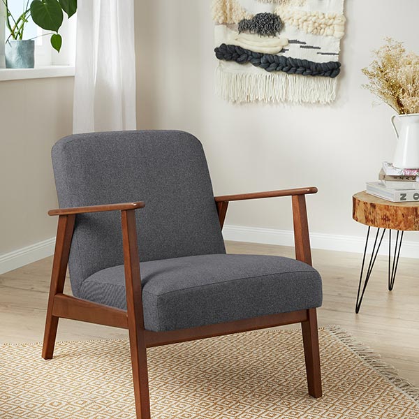 Tissu d’ameublement subtilement chiné – gris schiste