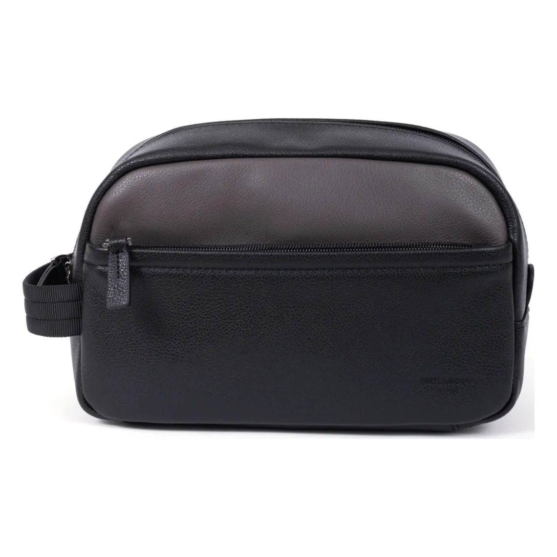 Trousse de toilette - Cuir de vachette - Noir/Taupe - Duo | 3 Suisses