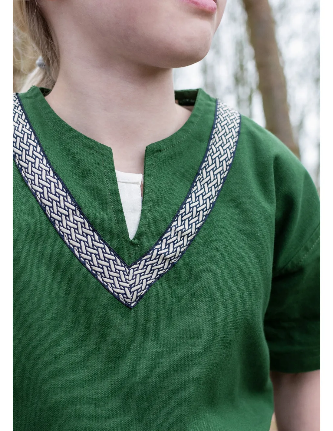 Tunique médiévale Ailrik enfant, coloris vert ⚔️ Boutique Épées