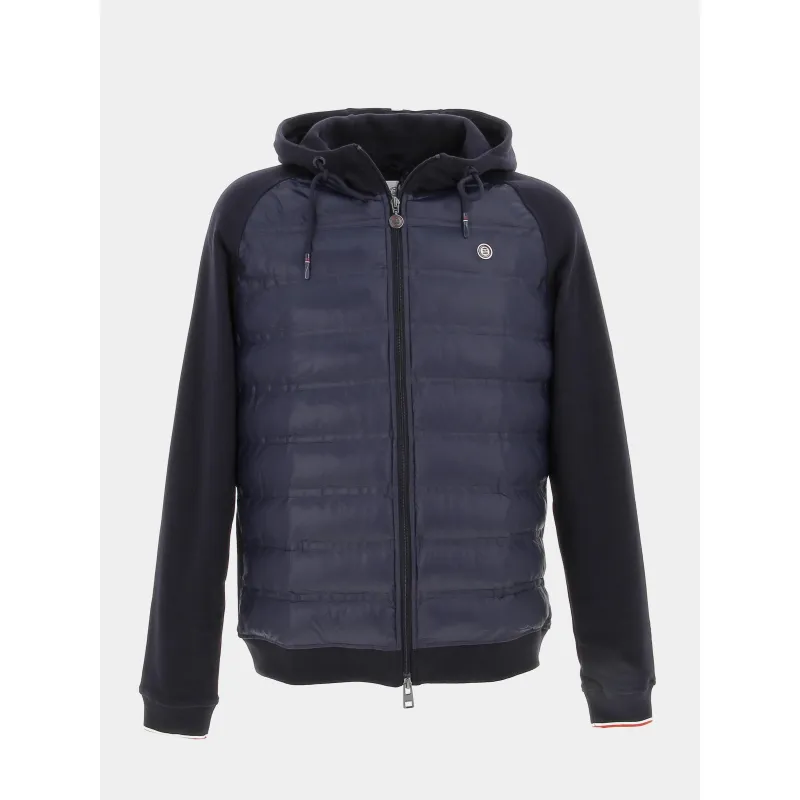 Veste bi-matière bleu marine homme - Serge Blanco | wimod