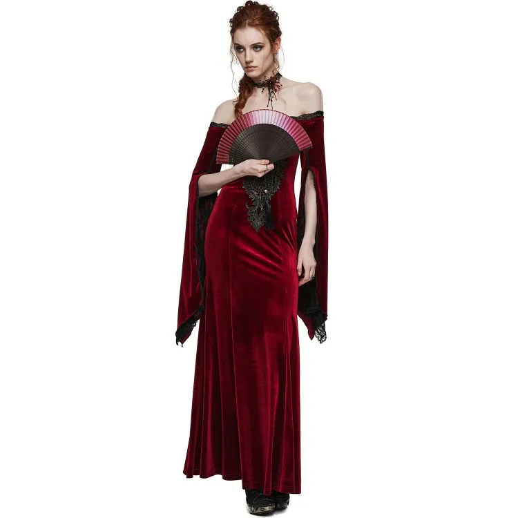 Éventail 'Mia-Selina' Noir et Rouge